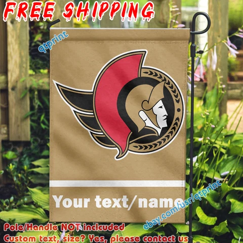 Custom Name Text Ottawa Senators Garden Flag Double Sided 12x 18" Fans Gift NHL Cover