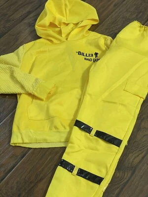 Disfraz de Halloween Billie Eilish Cantante Amarillo Bad Guy Video Musical Niñas Lg 10-12 Foto 1 de 4