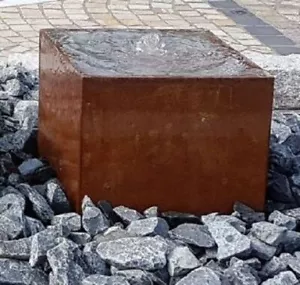 Brunnenquader 40/40/40 cm Roststahl Cortenstahl Gartenbrunnen Quader Würfel - Bild 1 von 2