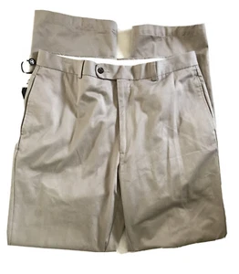 New Joseph & Feiss Stone Flat Front Khaki Pants Men’s Sz 34 x 34 - Picture 1 of 12