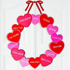Valentines Day Heart Wreaths for Front Door Wreath 12 Inch Valentine's Day Wo... - Picture 1 of 7