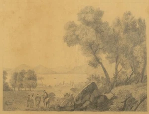 Antike Landschaftszeichnung der Hudson River Schule, signiert Fischer - Bild 1 von 16