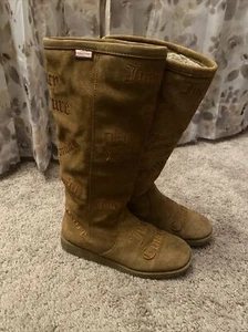 Juicy Couture Boots woman 14" Knee Height Pull On Suede Leather Boots 5 - Picture 1 of 24