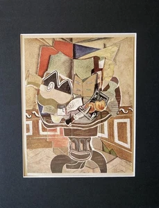 Georges Braque " The Round Table " Aufgezogener Offsetdruck 1956 - Bild 1 von 2