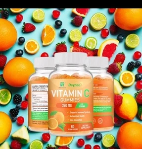 Vitamin C 250mg 60 Gummis, Vegan, Antioxidativ Gesundheit, Immununterstützung. UK LAGER - Bild 1 von 6