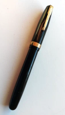 Антикварная черная перьевая ручка WATERMAN'S модель 515 14 карат No5 новая в коробке Англия - Изображение 1 из 4