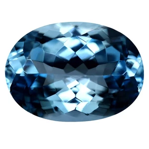16.23 ct Five-star Oval Cut (17.98 x 13.05 mm) Brazil Swiss Blue Topaz Gemstone - Picture 1 of 2