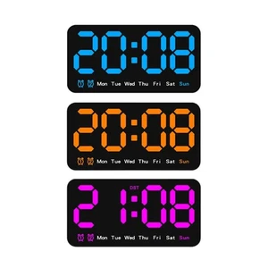Large LED Wall Desk Clock with 2 Alarms and Snooze Function Temperature Display - Picture 1 of 11