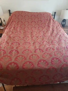 POTTERY BARN Marcelle Queen Full Duvet Linen Cotton Blend Red Paisley Leaf - Picture 1 of 4