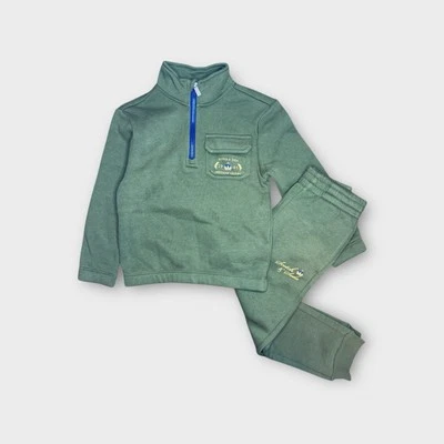 Scotch & Soda 1/4 Cremallera Verde Polar Pullover y Jogger Conjunto a Juego Foto 1 de 4