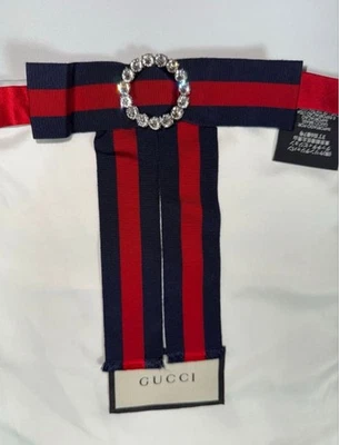 GUCCI Pajarita Cinta Corbata Camisa Accesorio Foto 1 de 4