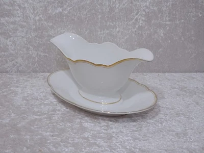 Antico Zeh Scherzer Porcellana Design Salsiera - Vintage Um 1930/40 - Bordo Oro - Immagine 1 di 4