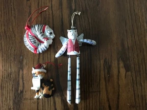 Vintage 3 Stück Weihnachtsschmuck Katze  - Bild 1 von 2