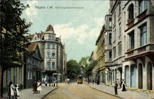 Ak Hagen in Westfalen, Währinghauserstraße, Straßenbahn - 4211288 - Bild 1 von 2