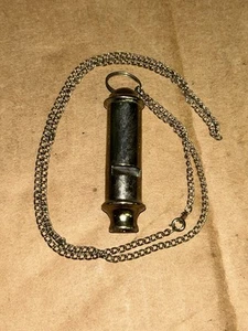 The Metropolitan English Bobby Whistle Made In England W/ Original Chain - Picture 1 of 6