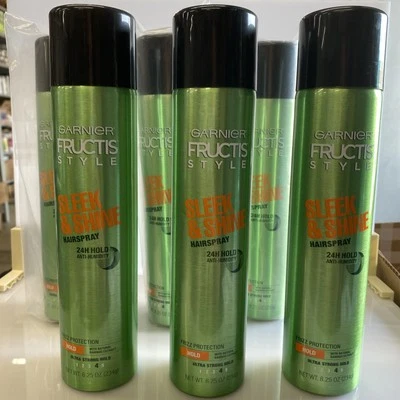 6 X GARNIER FRUCTIS STYLE SLEEK & SHINE HAIRSPRAY HOLD #4  8.25 OZ Each - Image 1 of 4