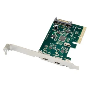 PCIE 4X Port Expansion Card PCI-E to USB 3.1 Type C Dual Port Adapter Card h - Zdjęcie 1 z 9