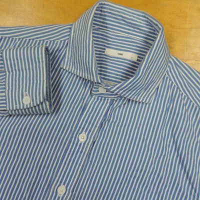 HARE Japan Blue w White Stripe Inner Gauze Layer Cotton Shirt Small EUC - Image 1 of 4