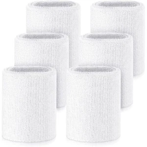 6 Pcs 4 Inch Wrist Sweatbands Tennis Gymnastics Football Cotton - Picture 1 of 6