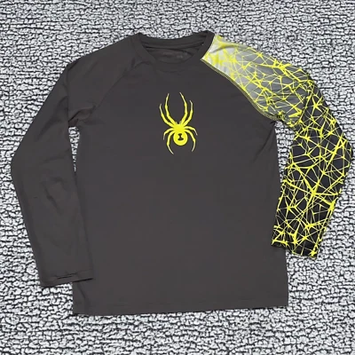 Boys Spyder Long Sleeve Shirt Size Large Black And Yellow - Image 1 of 4