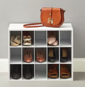 Shoe Storage Organizer Rack Box Stackable Cabinet White 15 Shelf Shoes Standing - Picture 1 of 3