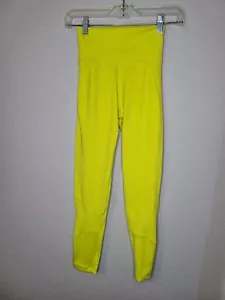 NWT Adidas Aeroready Rib Tight GT6256 Woman's XS yellow pants Leggings - Picture 1 of 10