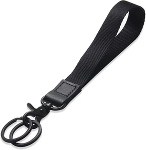 Hand Wrist Lanyard Key Chain Holder, Black Wristlet Strap for Key for Women & - Picture 1 of 12