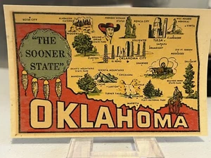 Calcomanía de agua vintage del estado de Oklahoma - Imagen 1 de 1