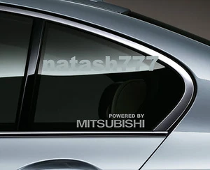 Calcomanía para ventana deportiva de carreras con motor MITSUBISHI emblema logotipo par de plata - Imagen 1 de 1