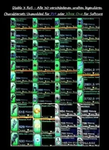 Diablo 3 - Ps4/Ps5/Xbox One/Series - Alle 35 Legendären Komplett Sets - Unmodded - Bild 1 von 11
