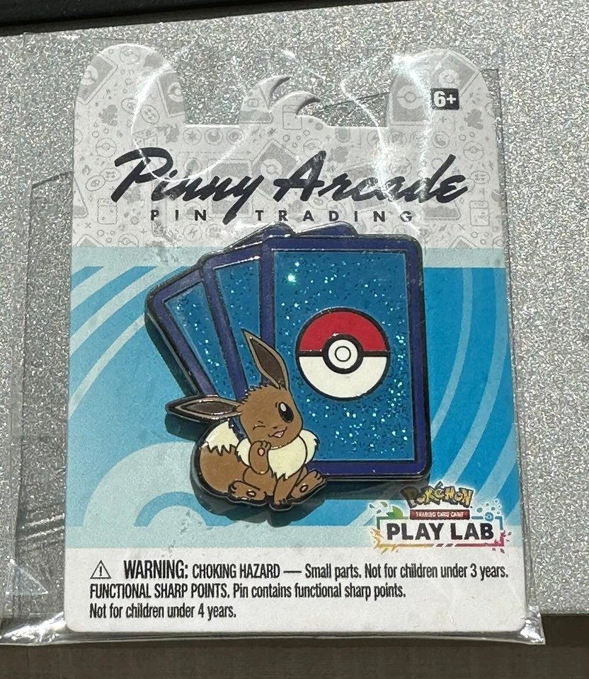 Pinny Arcade PAX Unplugged 2022 Pokémon Play Lab Eevee Pin Pokemon TCG Card - Image 1 of 1