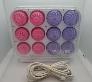 1990 Conair Spoolies Silicone Electric Heat Hair Curlers Rollers  24 Spools