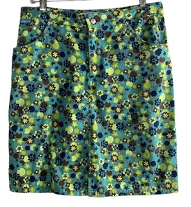 VTG Forest Goth Y2K 90’s BILLABONG Skirt Brown Green Flowers Midi Medium - Picture 1 of 14