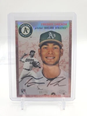 2023 Topps Chrome Platinum Freddy Tarnok Toile Rose Gold /75 Ref Athletics Sp Rc - Image 1 of 2