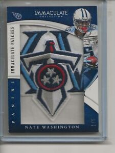 2015 Panini Immaculate Collection Patches 1/5 Nate Washington Game Worn Titans