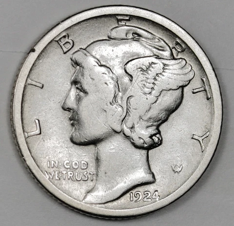 1924-s Mercury Dime.  High Grade.  Inventory H  166952 Cover