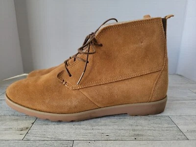 Reef Mujer Botín Marrón Gamuza Cuero Con Cordones Cojín Talla 8.5 Informal Forrado Foto 1 de 4