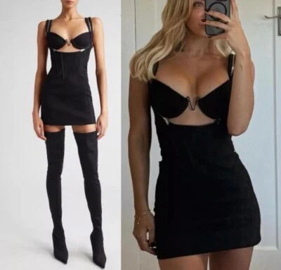 Mini Vestido Dion Lee Cremallera Con Aros Talla 0 Y2K Estético Oscuro Glamour Precio de venta sugerido por el fabricante $670 Foto 1 de 4