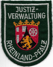JUSTIZVERWALTUNG  RHEINLAND-PFALZ  Polizei Abzeichen Patch 60er-70er grün JUSTIZ