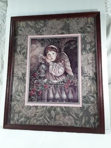  Home Interiors Engel unbekannt gerahmter Druck Donna Richardson 21" x 17" Vintage - Bild 1 von 11