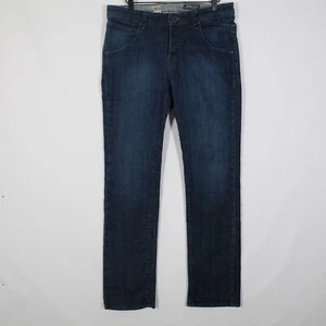 Volcom Nova Jeans Mens 33R Measure 34x31 Blue Dark Wash Modern Straight Skater - Picture 1 of 7