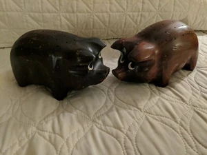 2 VTG Olde Thompson Hors D'oeuvre Holder ~S Pasadena CA ~ Whiskey Ad~ WOOD PIGS - Picture 1 of 9
