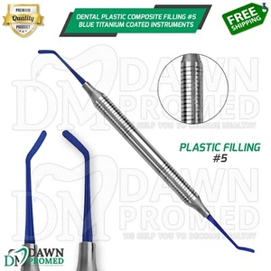 Dental Plastic Composite Filling #5 Blue Titanium Coated Instrument German Grade - Picture 1 of 8