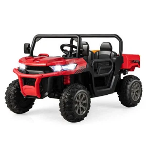 2-Seater Kids Ride On Dump Truck with Dump Bed and Shovel-Red - Color: Red - Picture 1 of 5