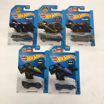 NEW MATTEL 2013 Hot Wheels HW City THE BATMAN BATMOBILE Varation Lot Of 5 LOOK - Image 1 of 4