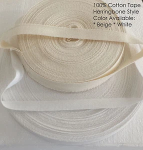 Vestido de tela de sarga cinta de espina de arenque de algodón de 20 mm 3/4" para hacer costura correa de arenque - Imagen 1 de 3