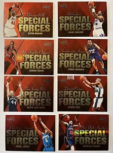 (8) 1999-00 Fleer Force Special Forces Forcefield Ewing Insert SP Hill Malone ++