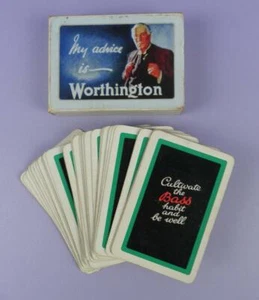 Juego de tarjetas de juego en caja de publicidad vintage de Worthington Ales - Imagen 1 de 1