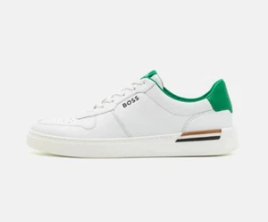 Boss Clint Tenn Trainers - White And Green Size Uk 6 New In Box - Picture 1 of 8