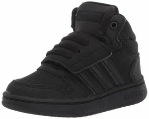 adidas Toddlers' Hoops 2.0 Mid Basketball Shoes Size 3K FW7605 Black - Picture 1 of 7